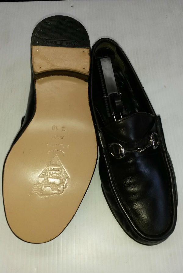 black shoes resoled after Small 1